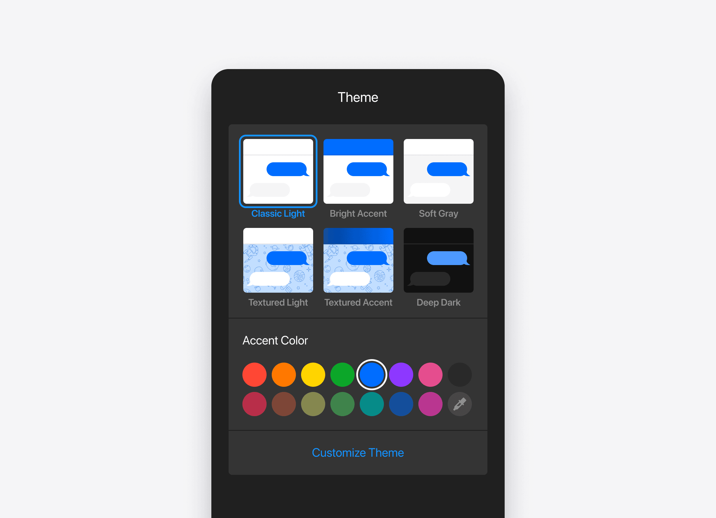 AI Chatbot themes and brand colours