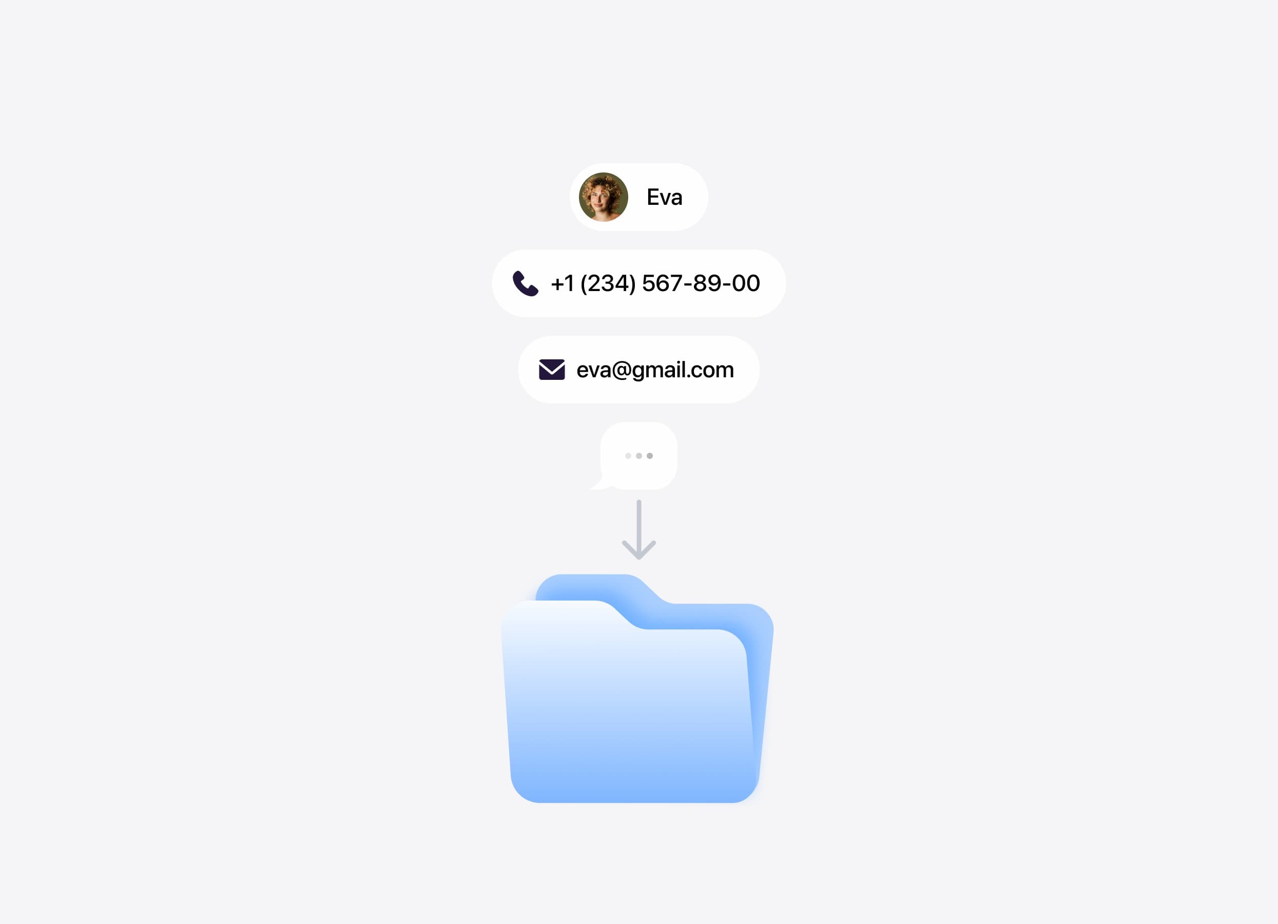 A visitor's name, phone and email from a chat saved into your leads
